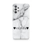 Personalised Love Hearts Marble Name Samsung A32 5G Case