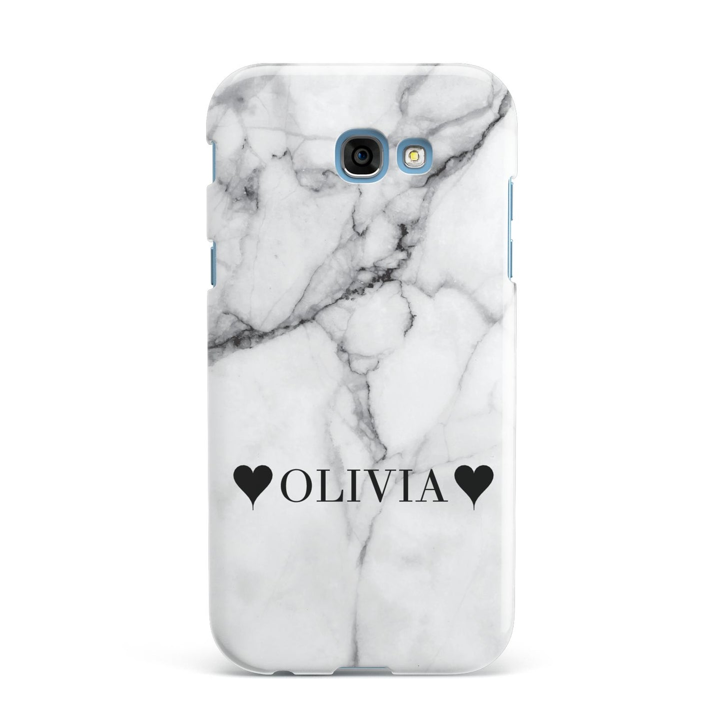 Personalised Love Hearts Marble Name Samsung Galaxy A7 2017 Case