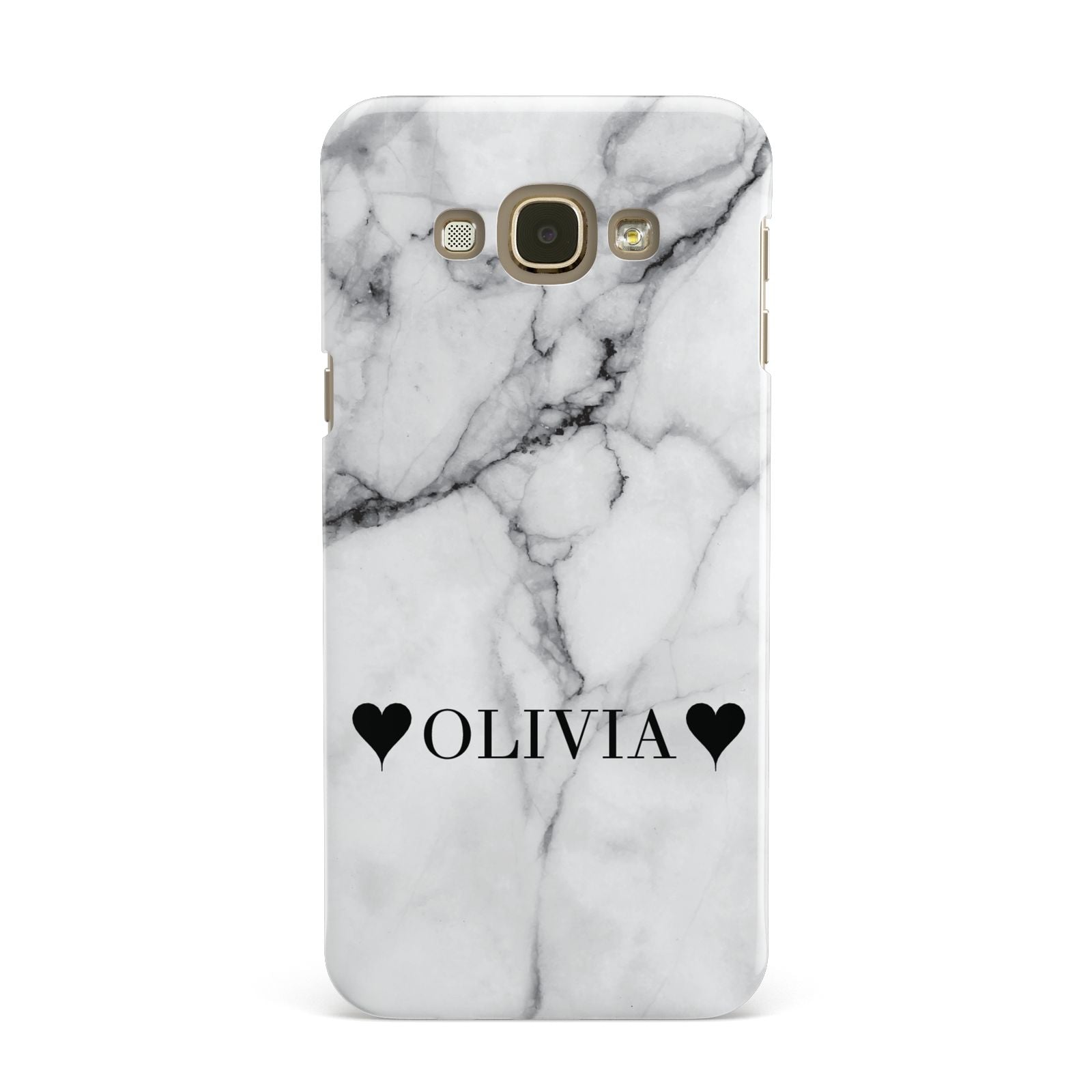 Personalised Love Hearts Marble Name Samsung Galaxy A8 Case