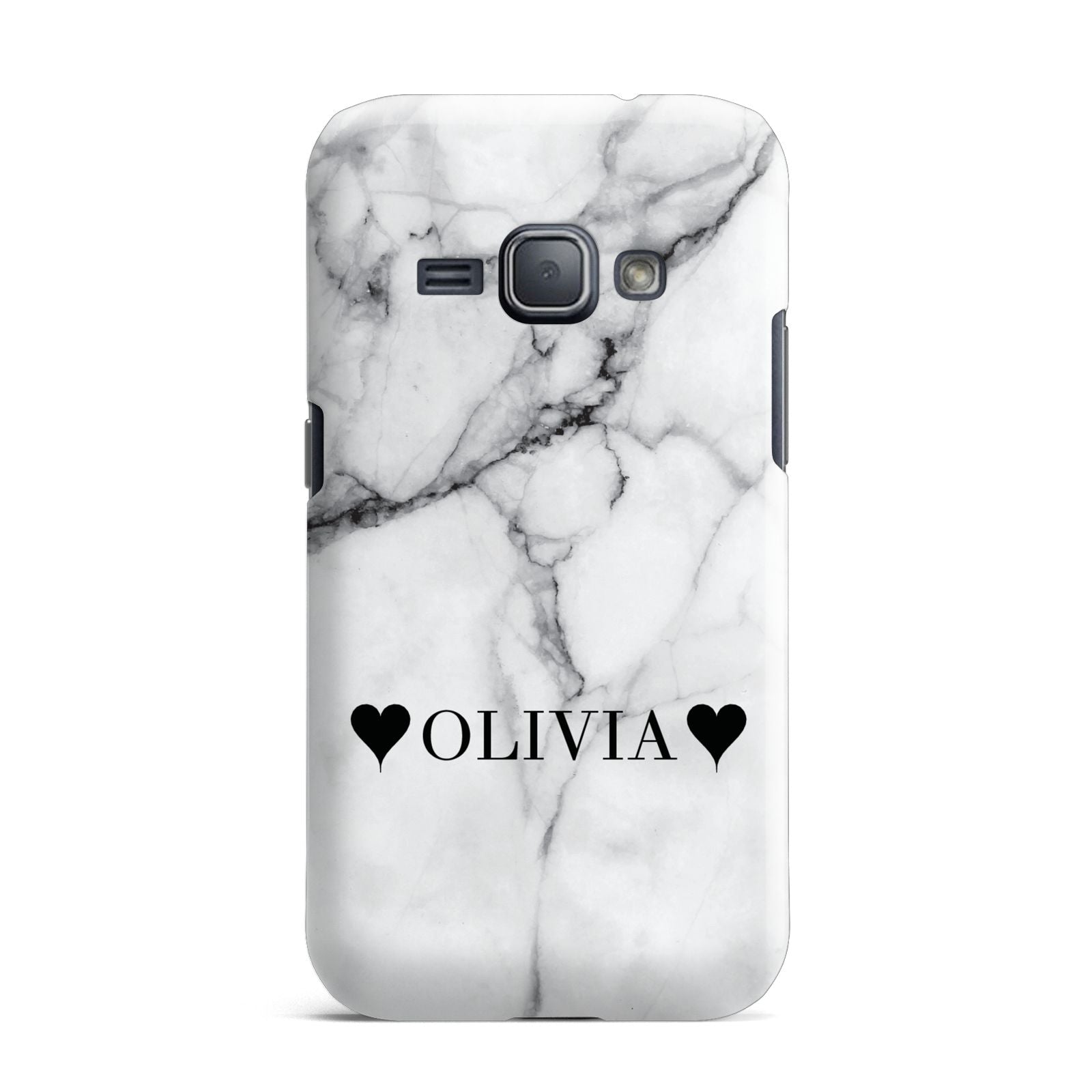 Personalised Love Hearts Marble Name Samsung Galaxy J1 2016 Case