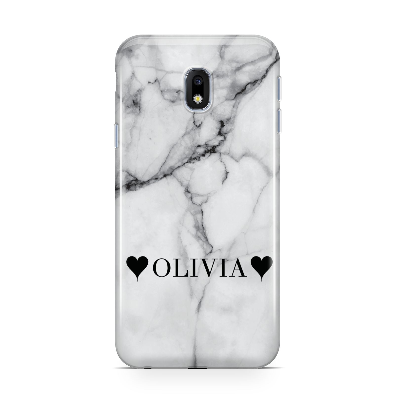 Personalised Love Hearts Marble Name Samsung Galaxy J3 2017 Case