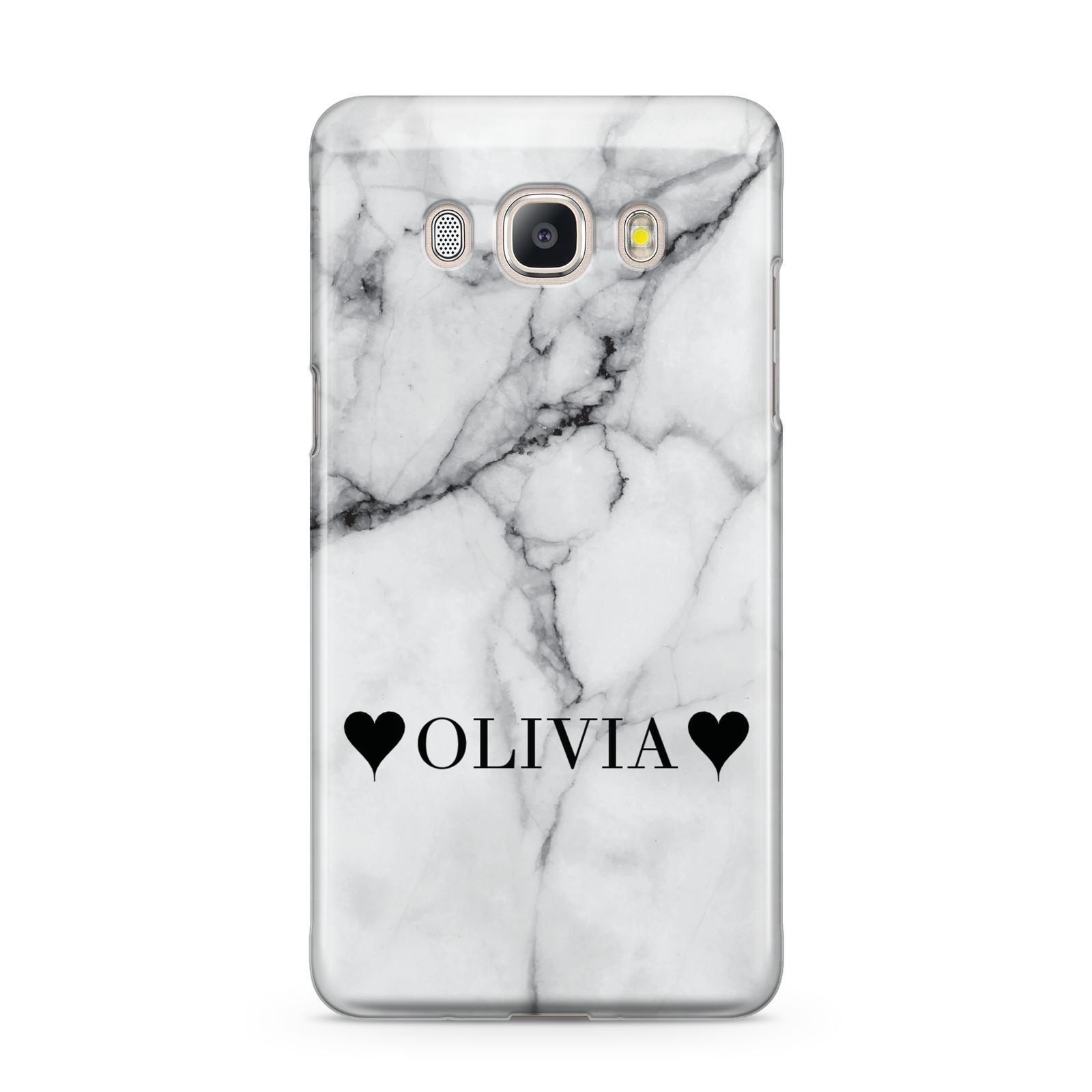 Personalised Love Hearts Marble Name Samsung Galaxy J5 2016 Case