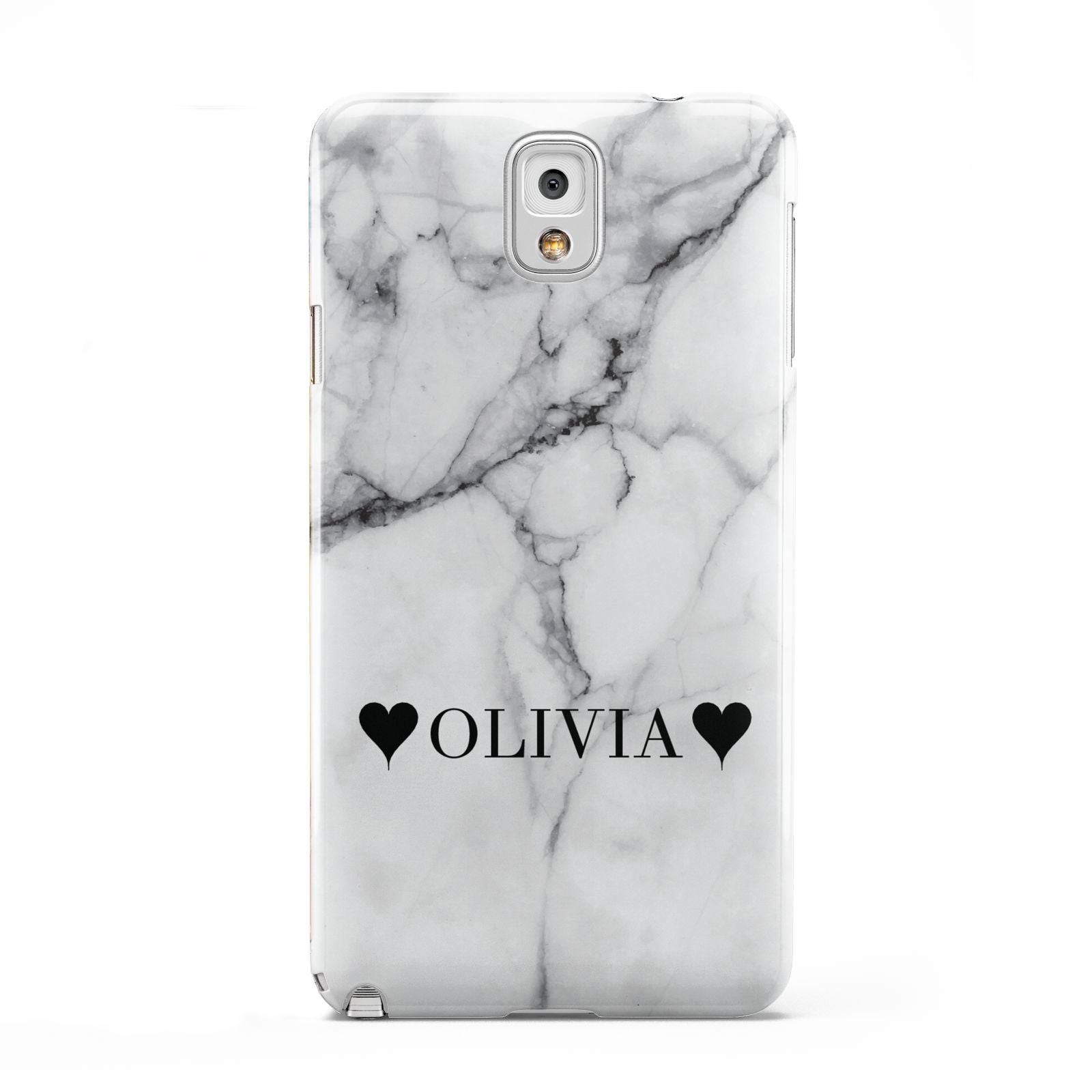 Personalised Love Hearts Marble Name Samsung Galaxy Note 3 Case