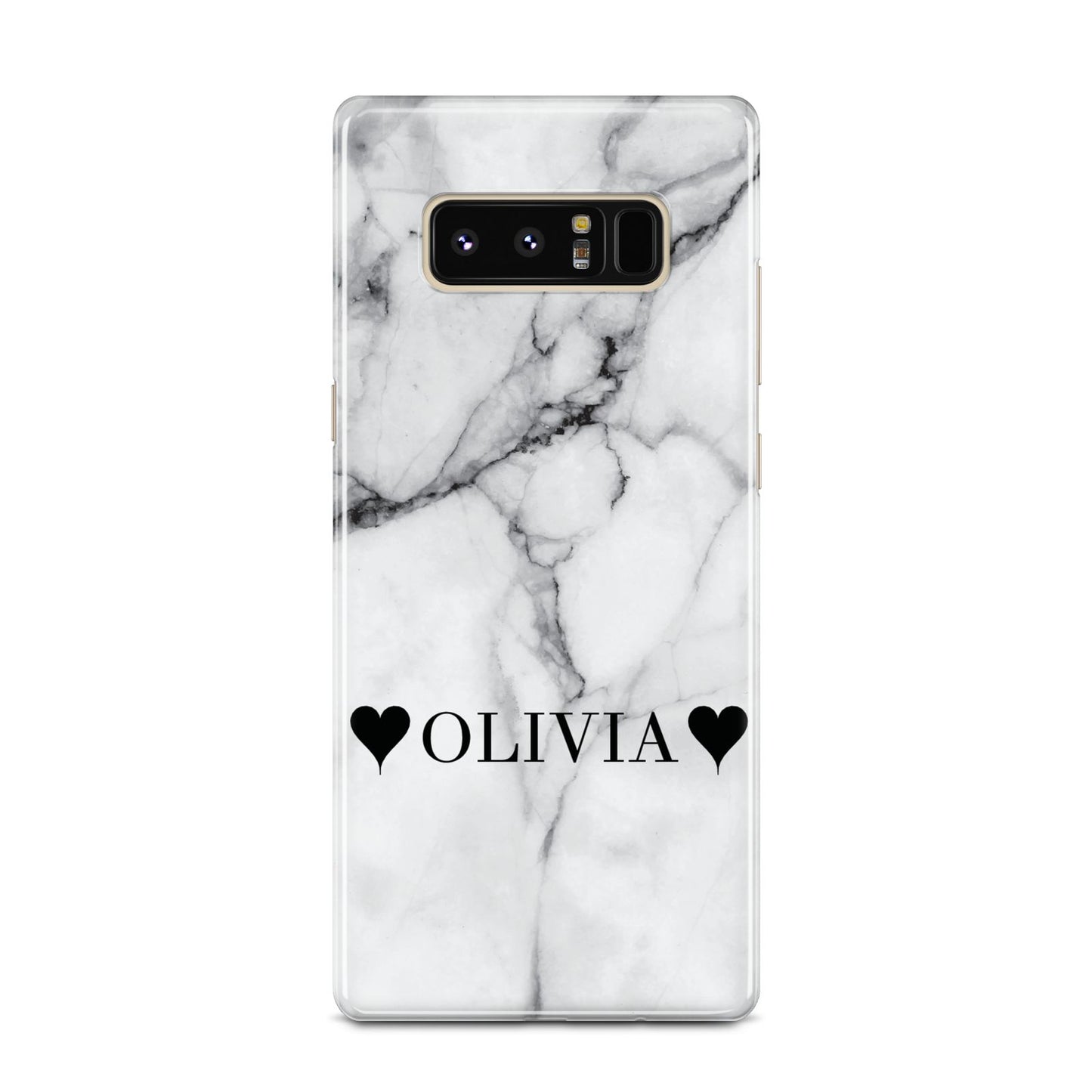 Personalised Love Hearts Marble Name Samsung Galaxy Note 8 Case
