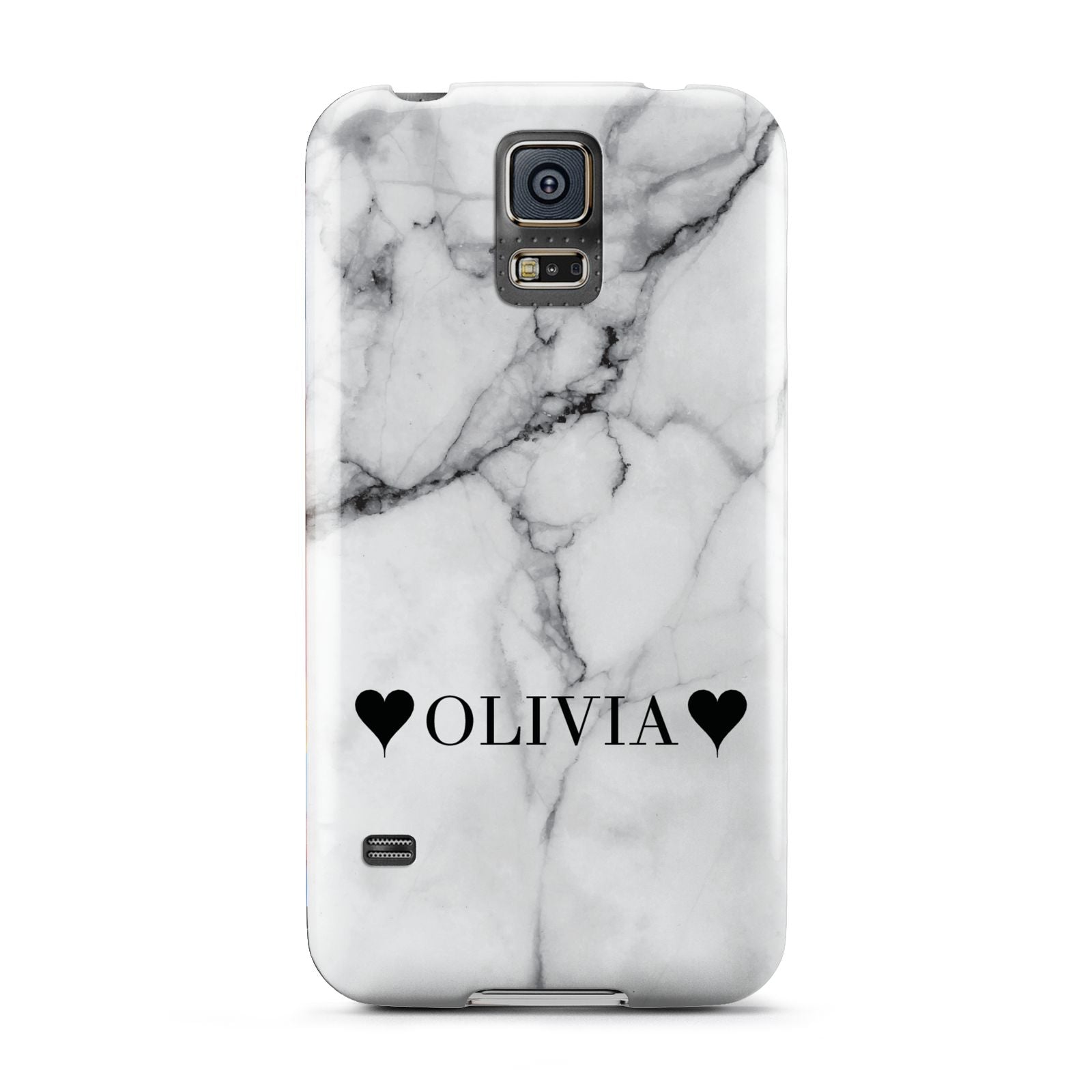 Personalised Love Hearts Marble Name Samsung Galaxy S5 Case