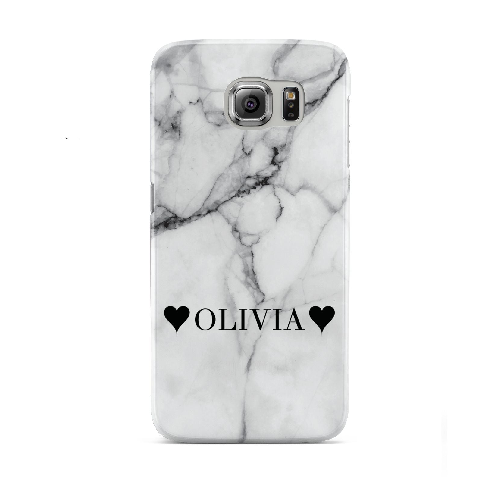 Personalised Love Hearts Marble Name Samsung Galaxy S6 Case