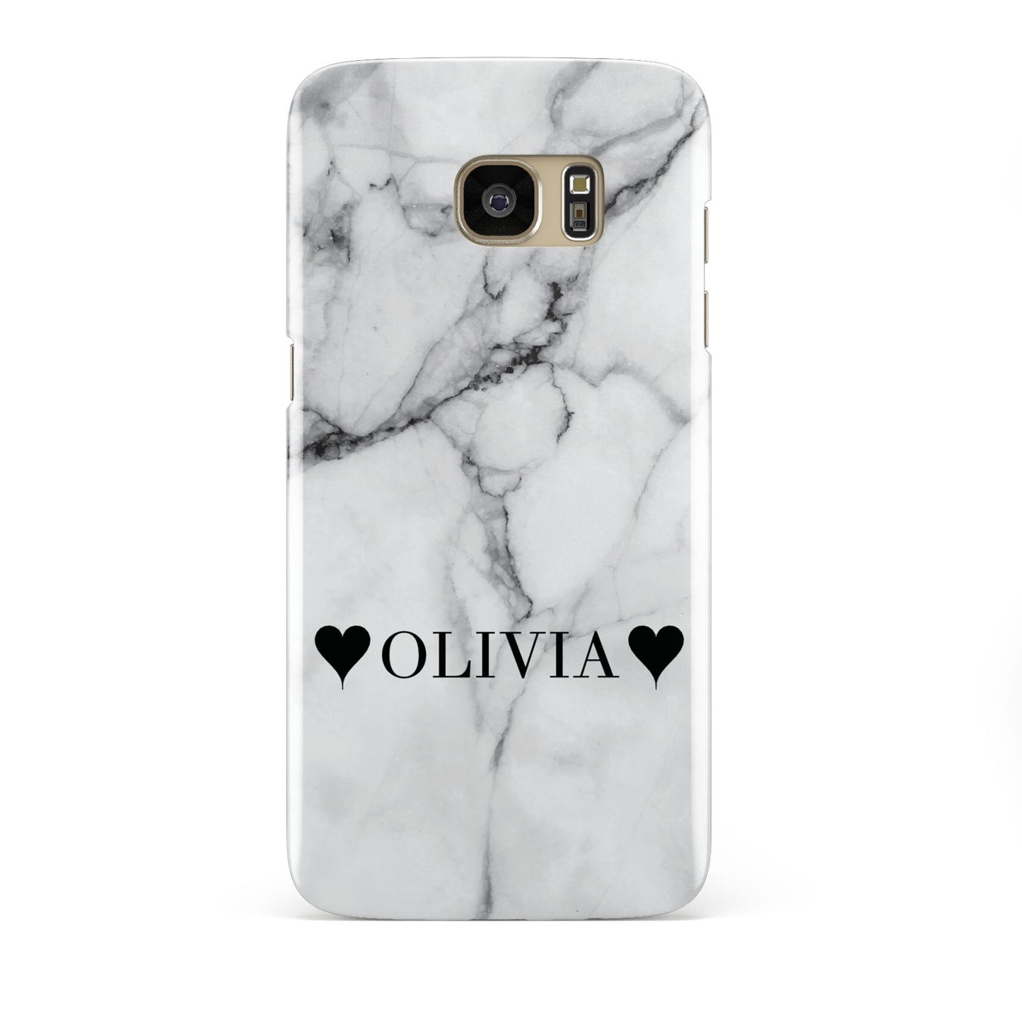 Personalised Love Hearts Marble Name Samsung Galaxy S7 Edge Case