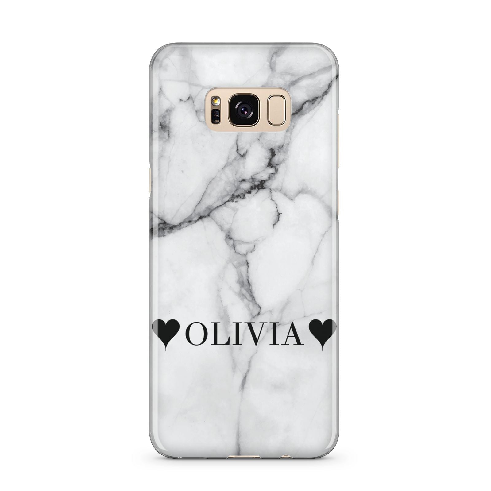 Personalised Love Hearts Marble Name Samsung Galaxy S8 Plus Case