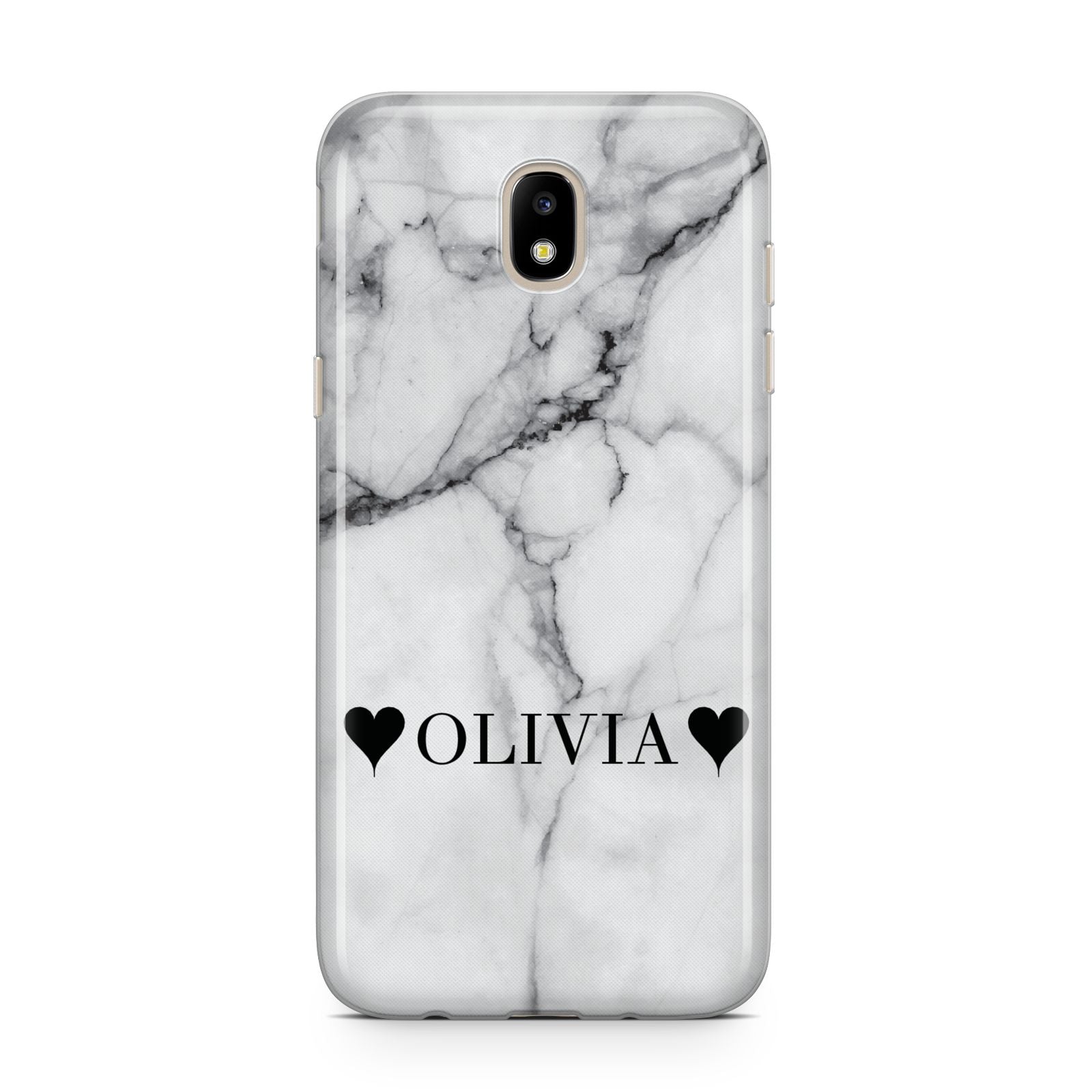 Personalised Love Hearts Marble Name Samsung J5 2017 Case