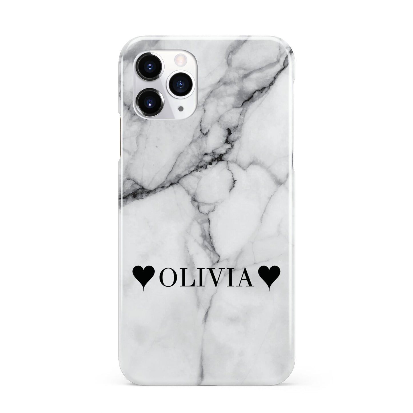 Personalised Love Hearts Marble Name iPhone 11 Pro 3D Snap Case