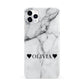 Personalised Love Hearts Marble Name iPhone 11 Pro Max 3D Snap Case