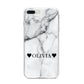 Personalised Love Hearts Marble Name iPhone 8 Plus Bumper Case on Silver iPhone