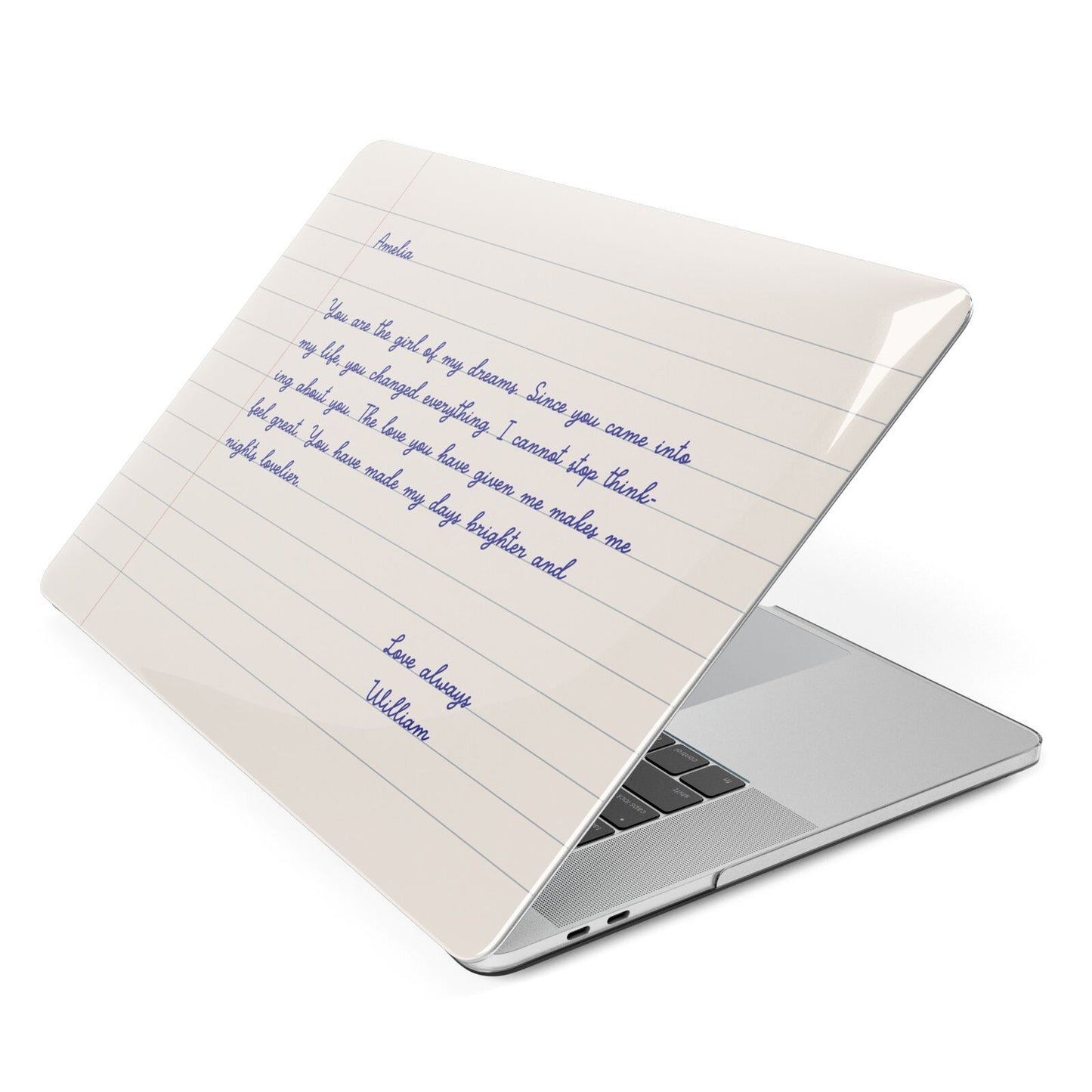 Personalised Love Letter Apple MacBook Case Side View