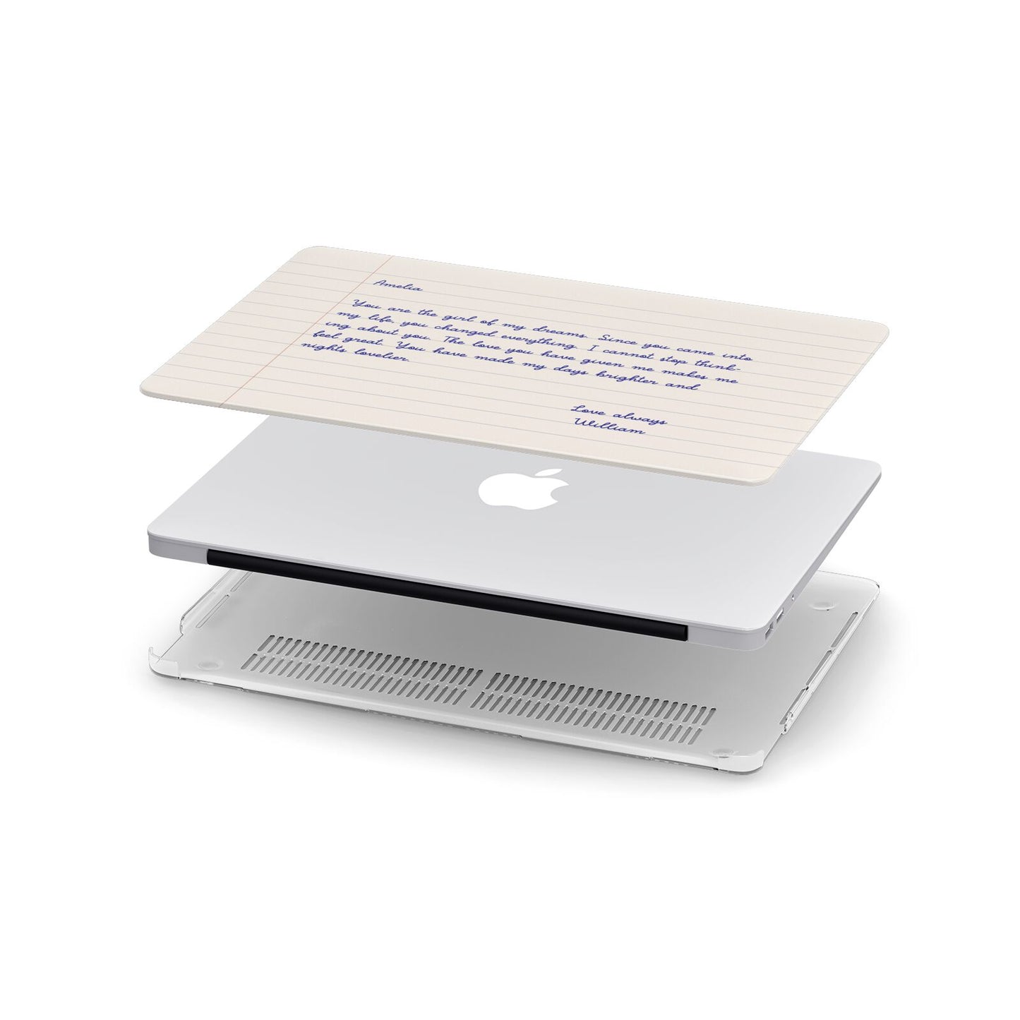 Personalised Love Letter Apple MacBook Case in Detail
