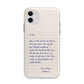 Personalised Love Letter Apple iPhone 11 in White with Bumper Case