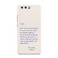 Personalised Love Letter Huawei P10 Phone Case