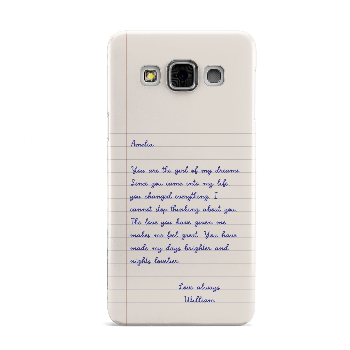 Personalised Love Letter Samsung Galaxy A3 Case