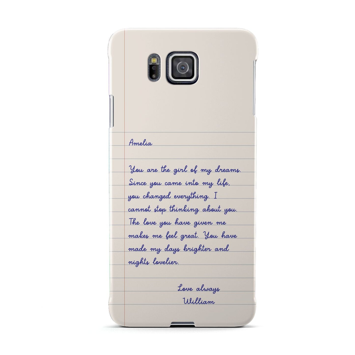 Personalised Love Letter Samsung Galaxy Alpha Case