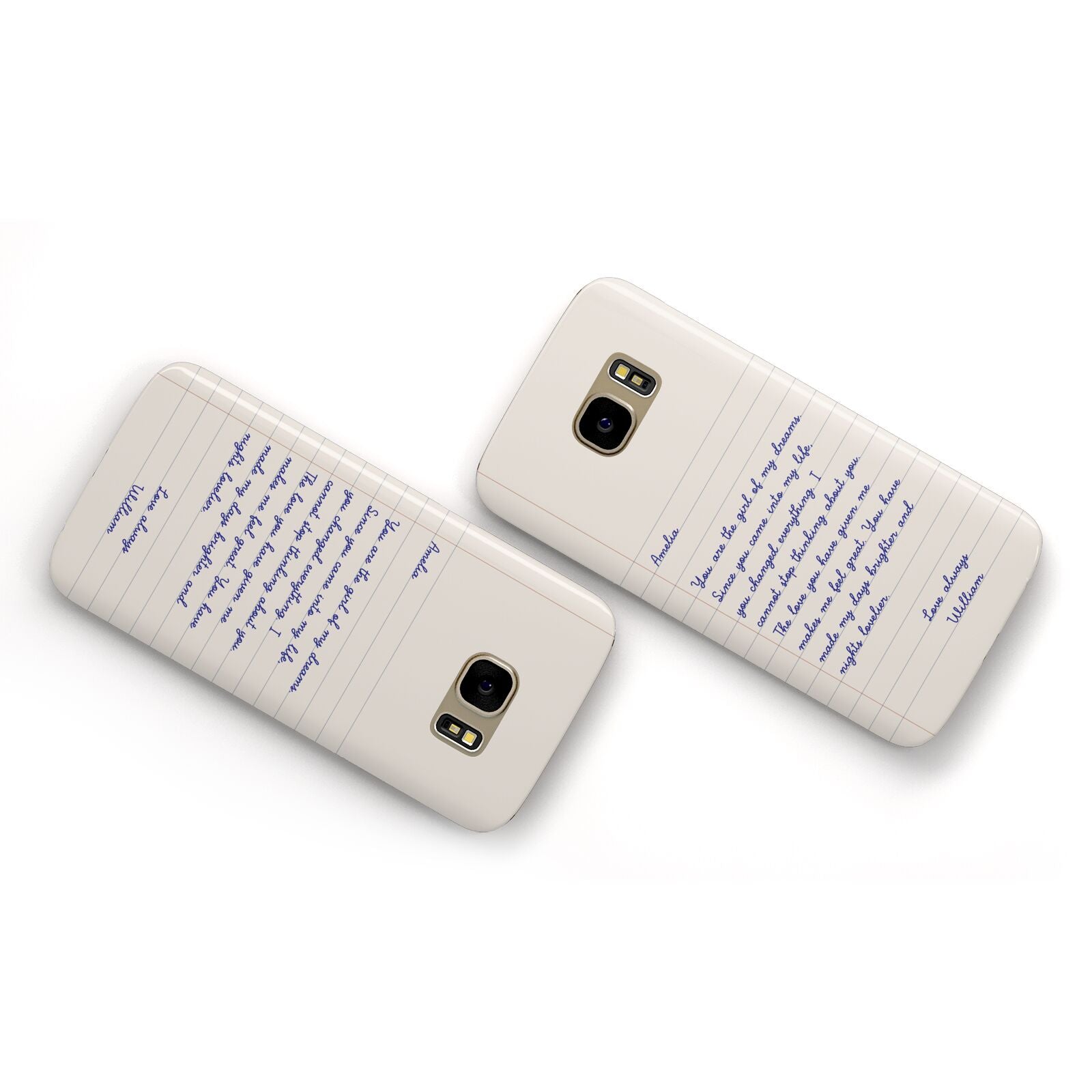 Personalised Love Letter Samsung Galaxy Case Flat Overview