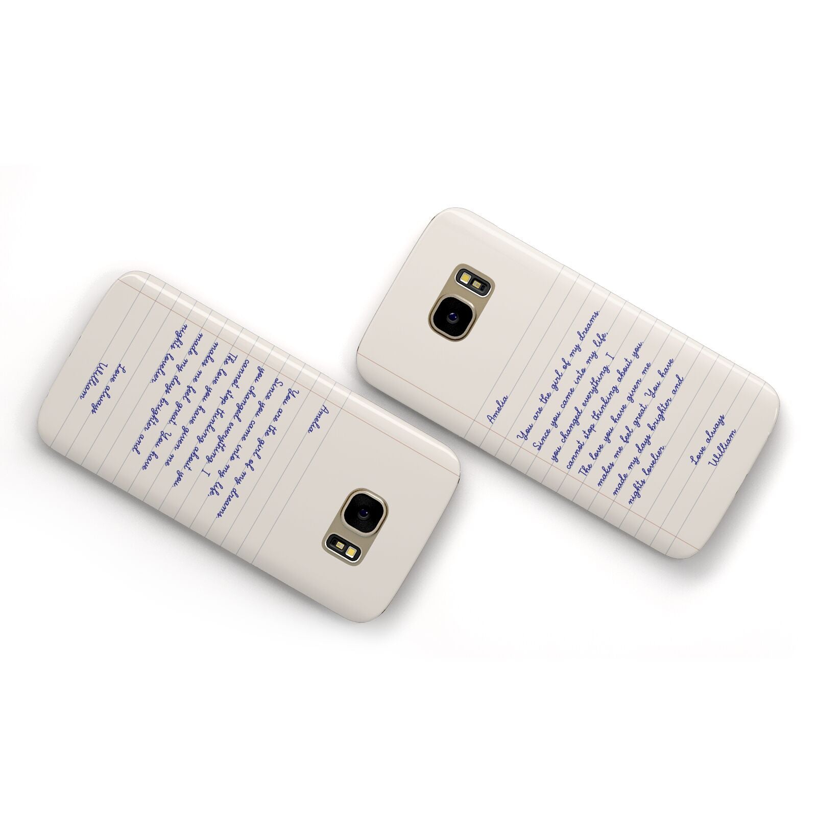 Personalised Love Letter Samsung Galaxy Case Flat Overview