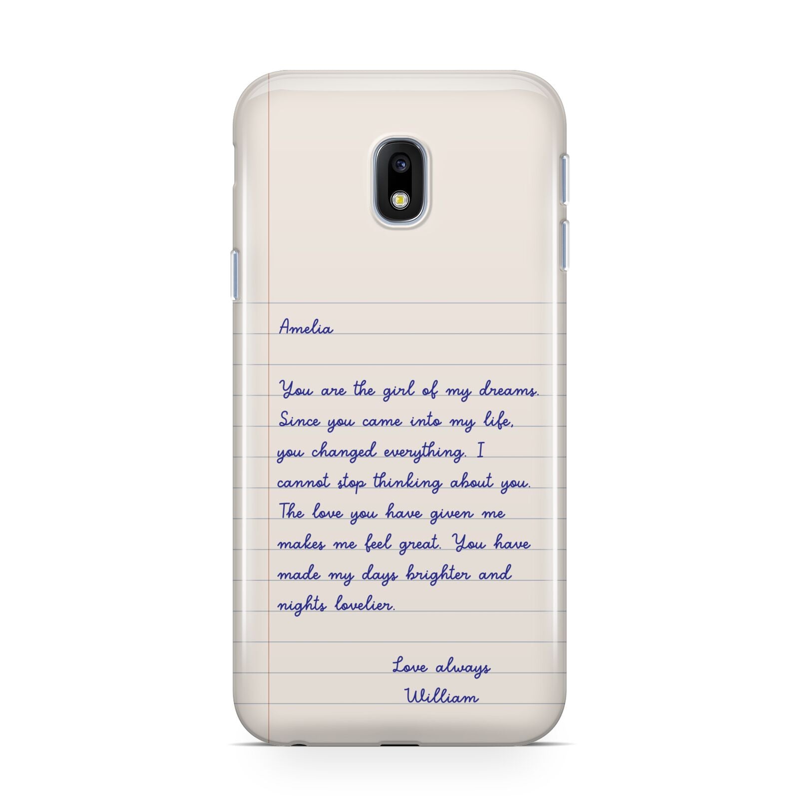 Personalised Love Letter Samsung Galaxy J3 2017 Case