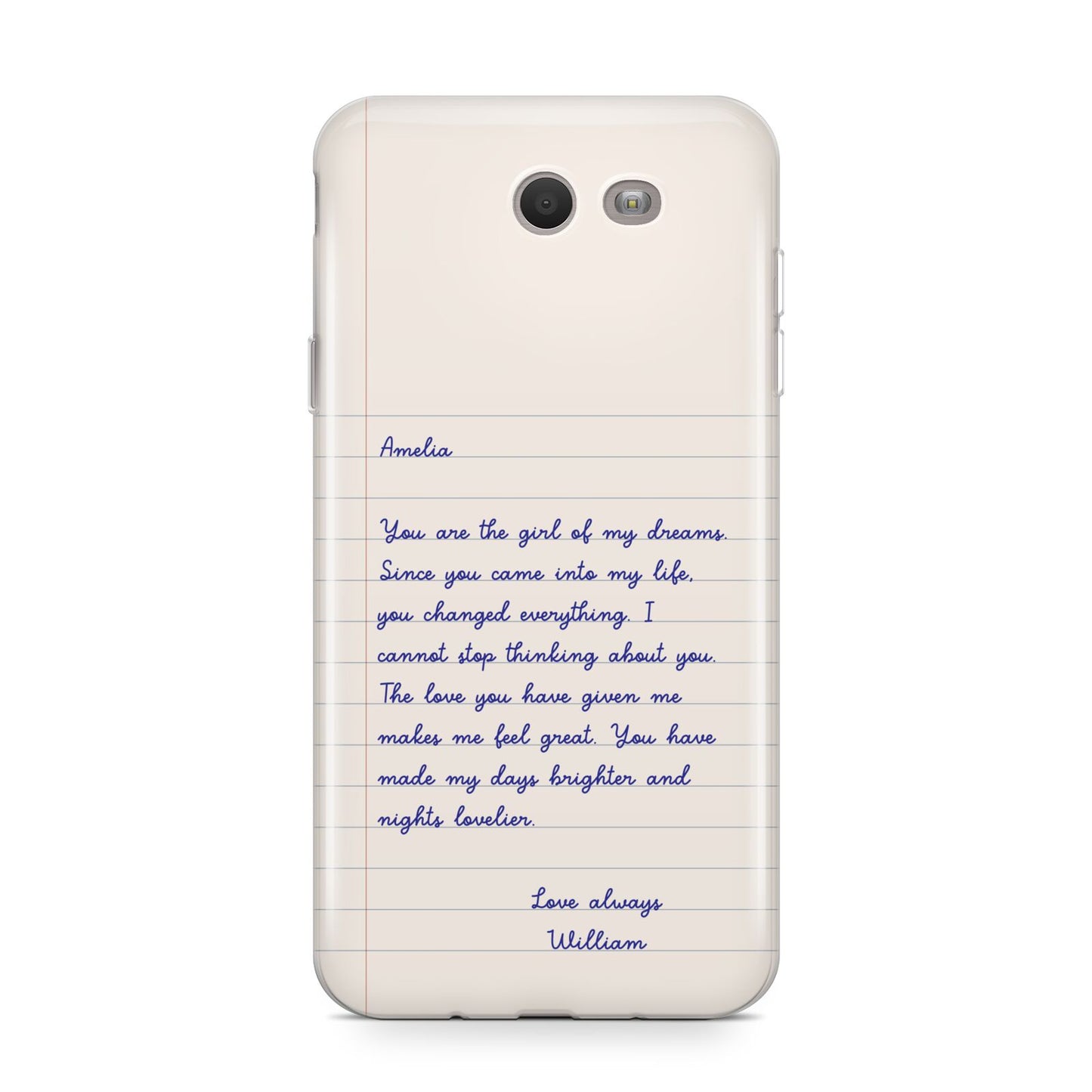 Personalised Love Letter Samsung Galaxy J7 2017 Case