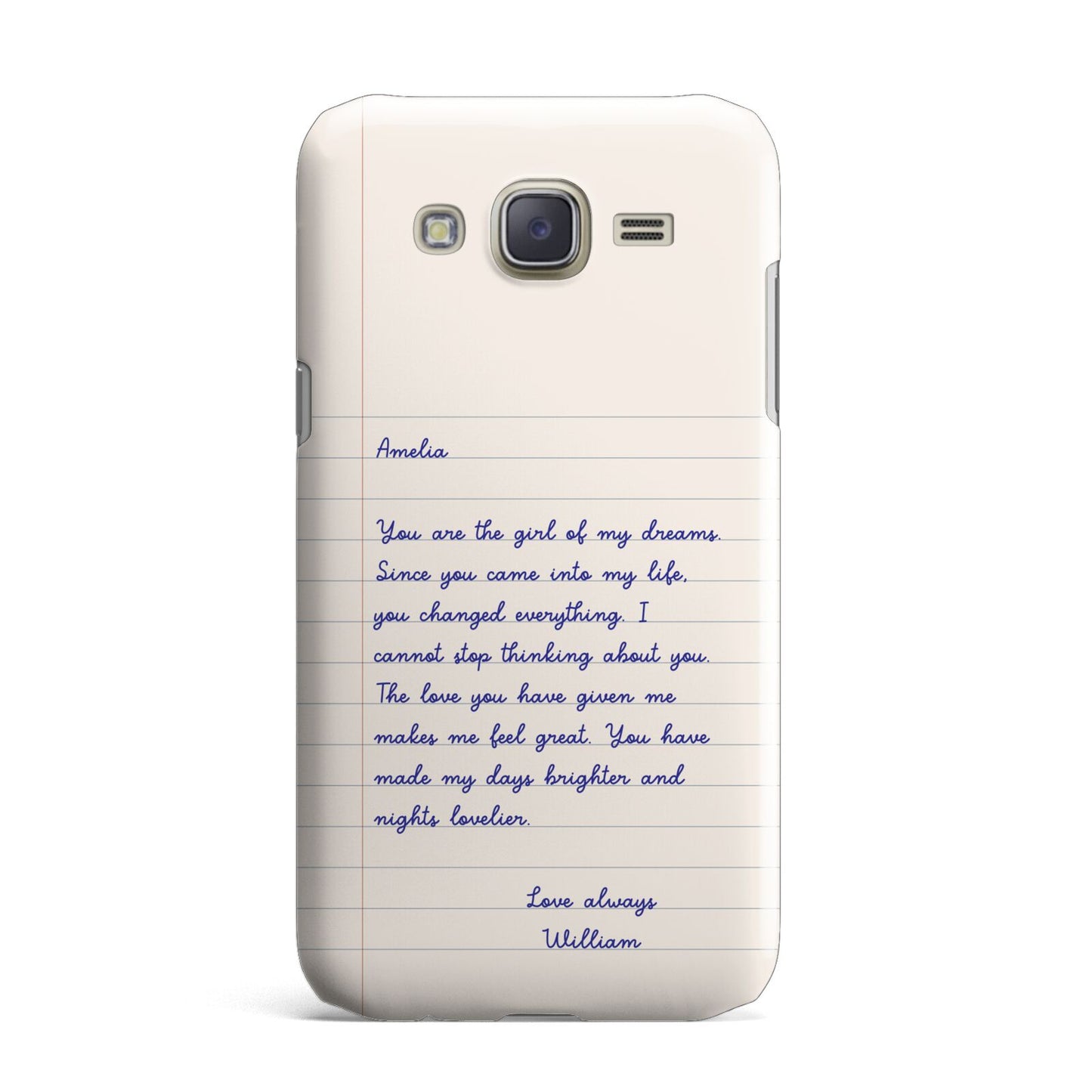 Personalised Love Letter Samsung Galaxy J7 Case