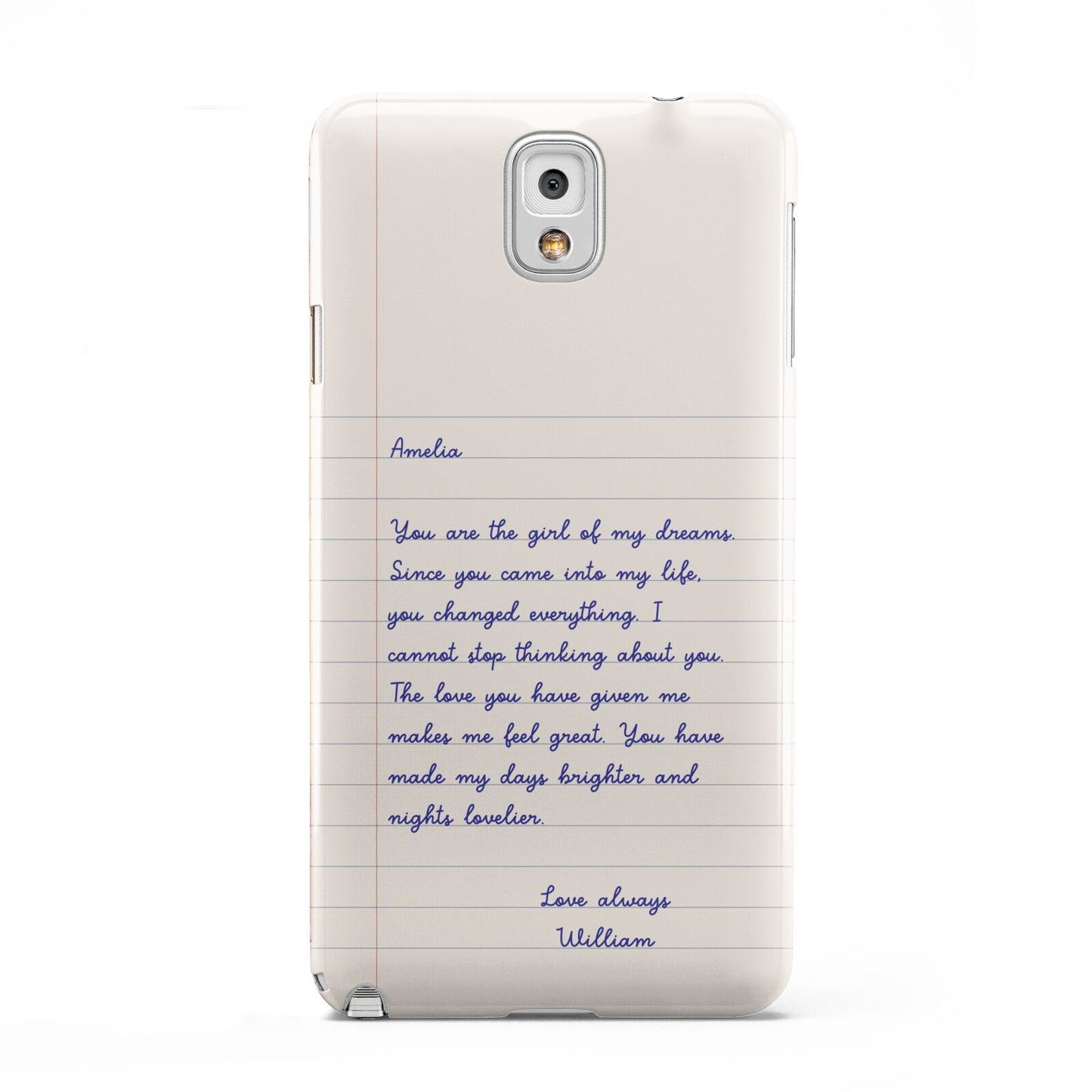 Personalised Love Letter Samsung Galaxy Note 3 Case