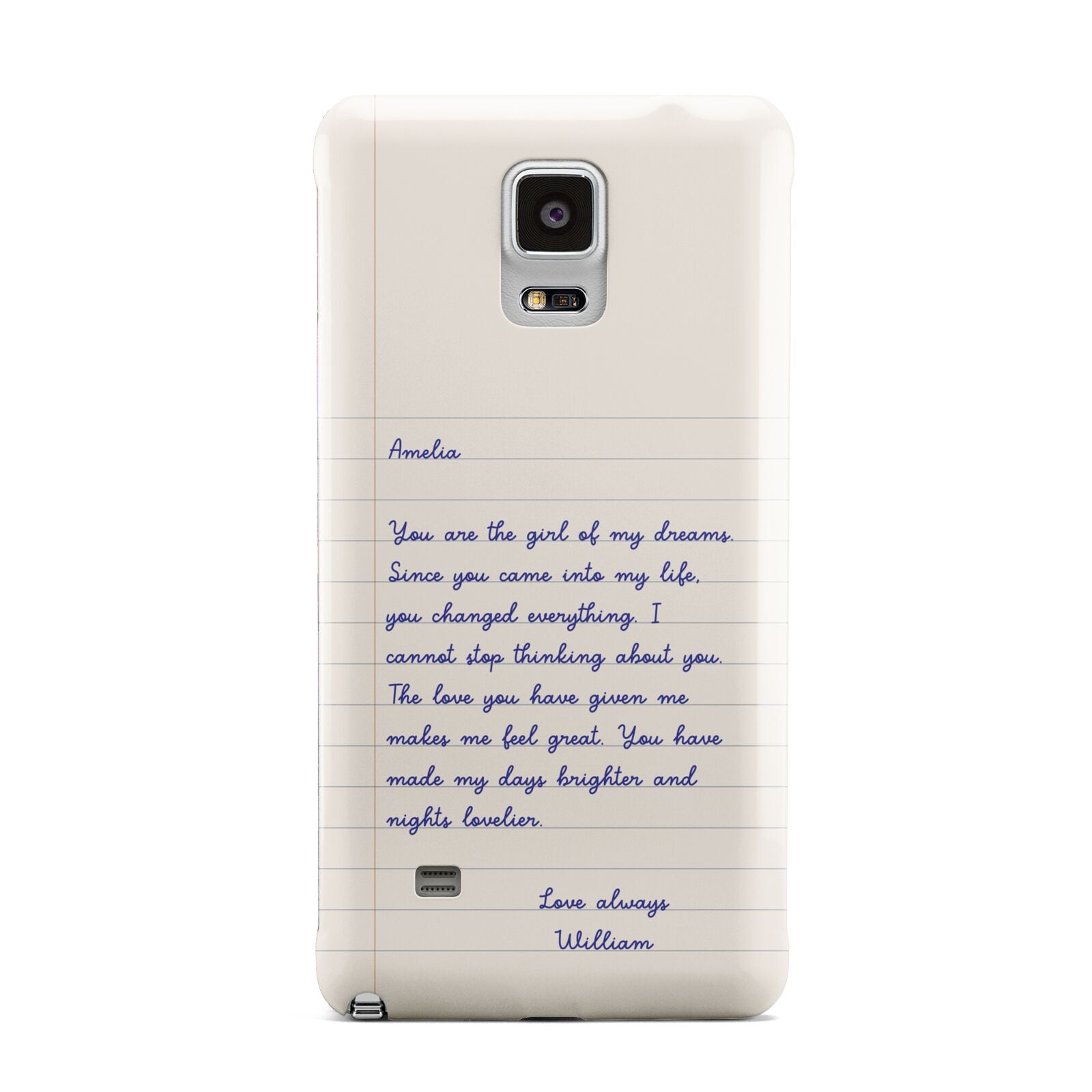 Personalised Love Letter Samsung Galaxy Note 4 Case