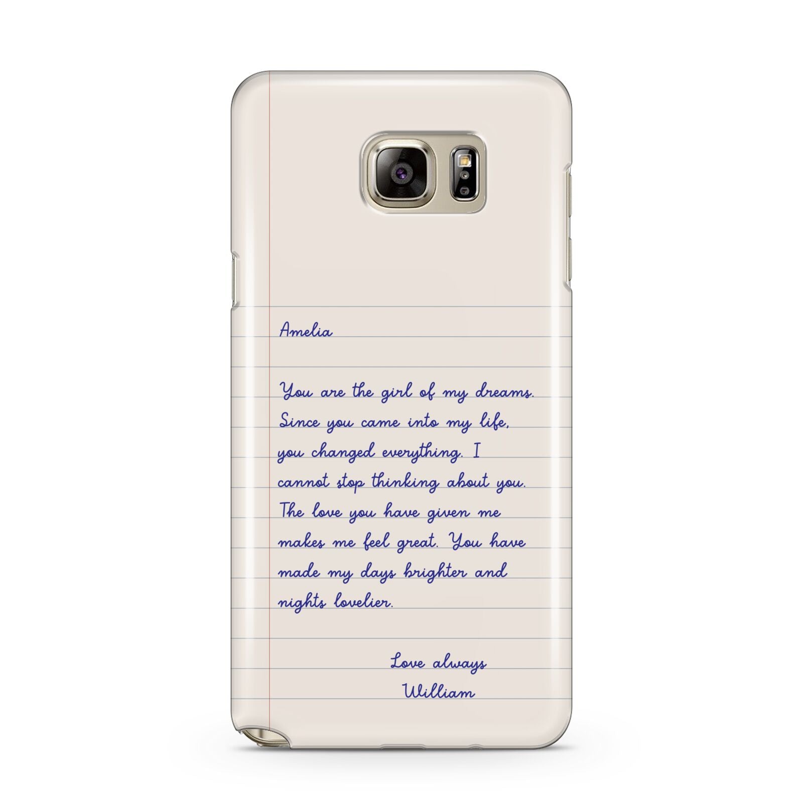 Personalised Love Letter Samsung Galaxy Note 5 Case