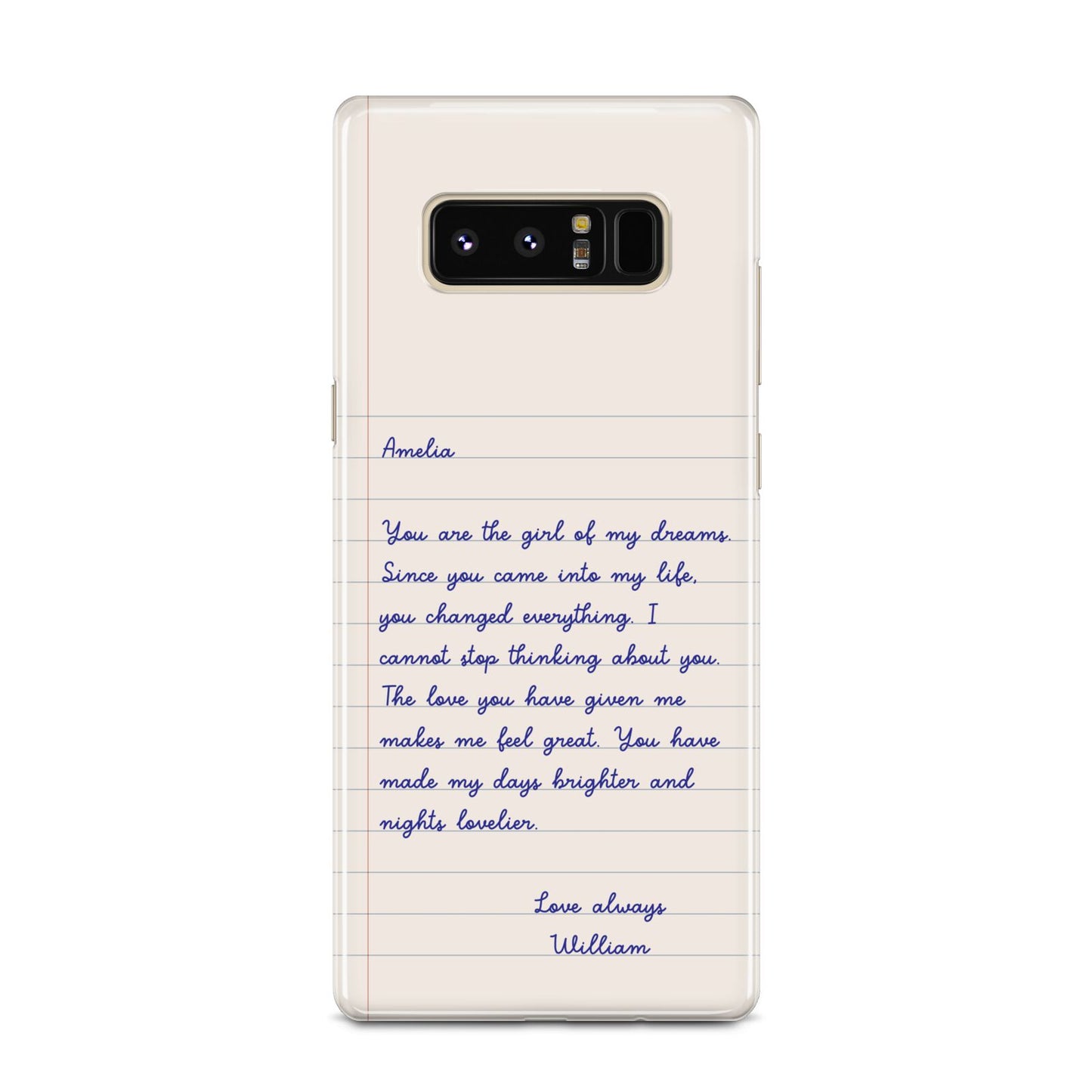 Personalised Love Letter Samsung Galaxy Note 8 Case