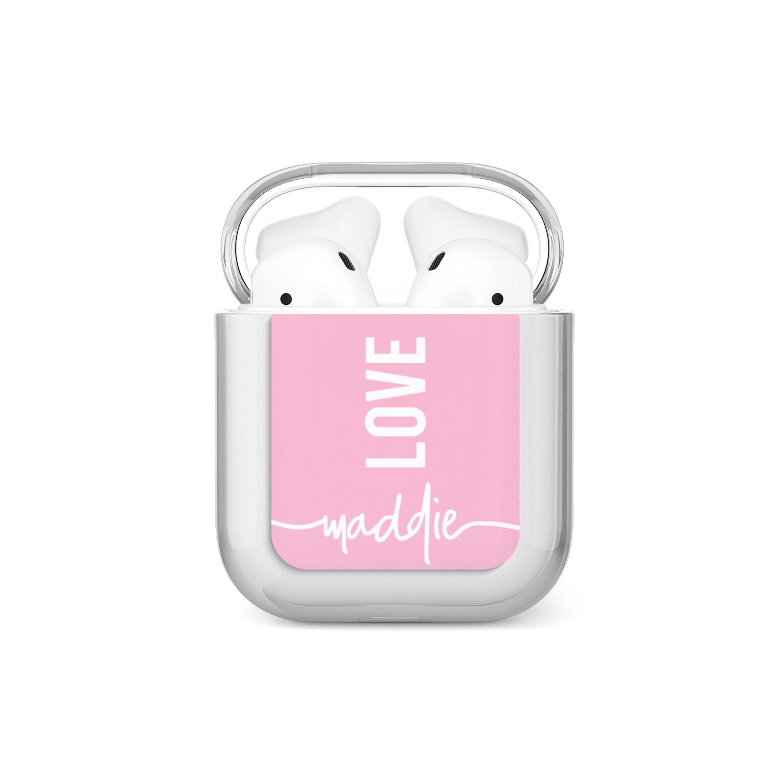 Personalised Love See Through Name AirPods Case