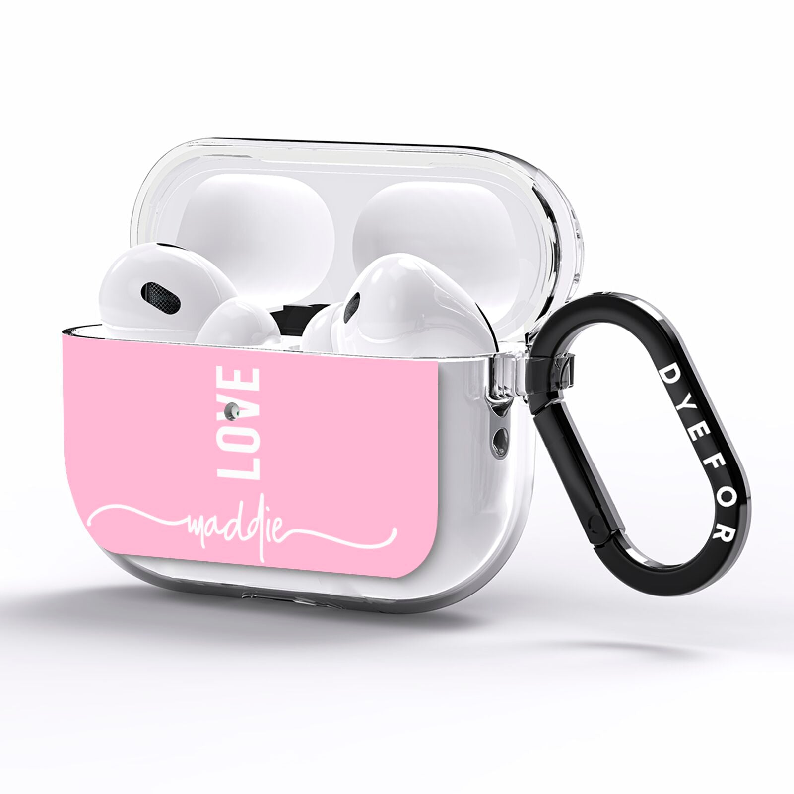 Personalised Love See Through Name AirPods Pro Clear Case Side Image