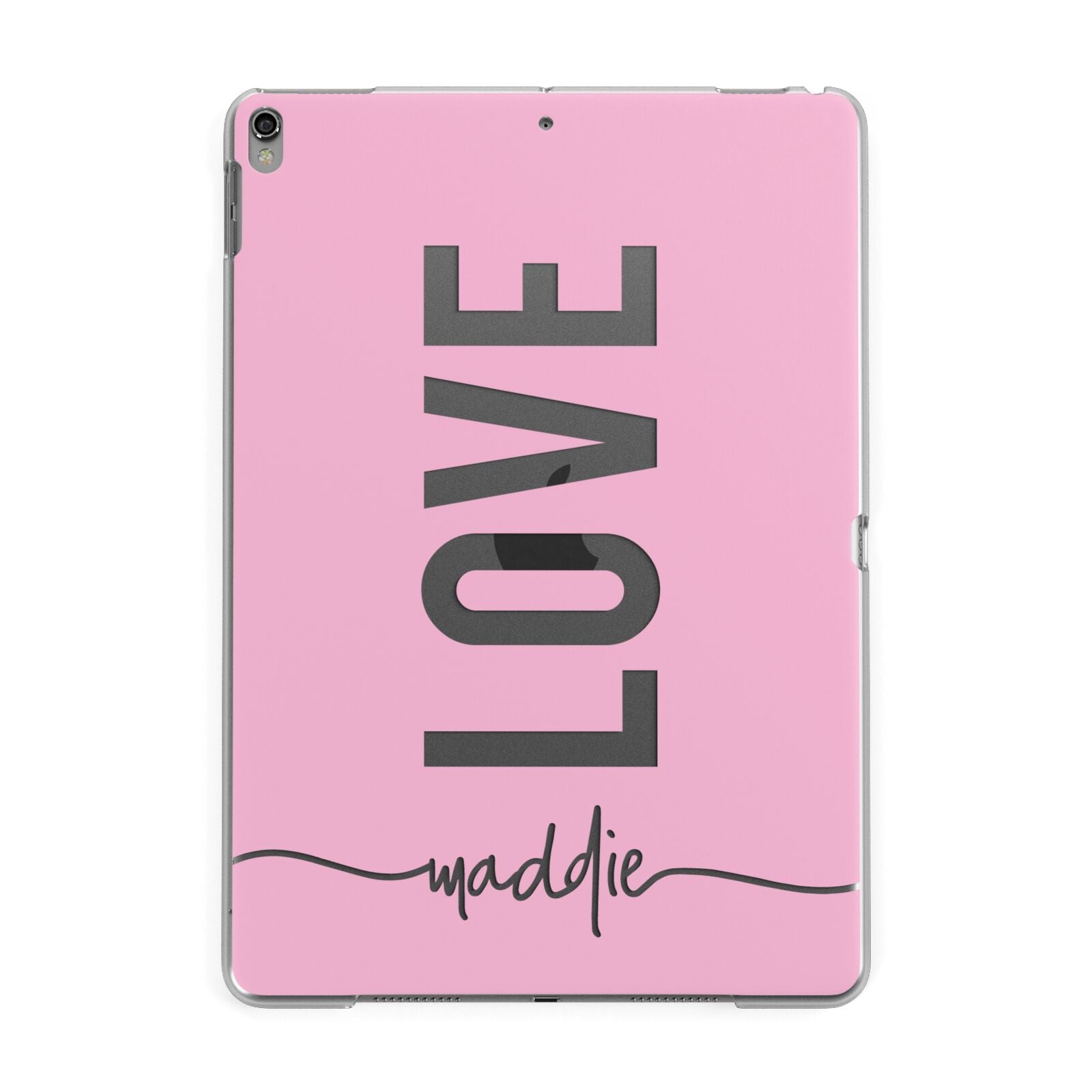Personalised Love See Through Name Apple iPad Grey Case