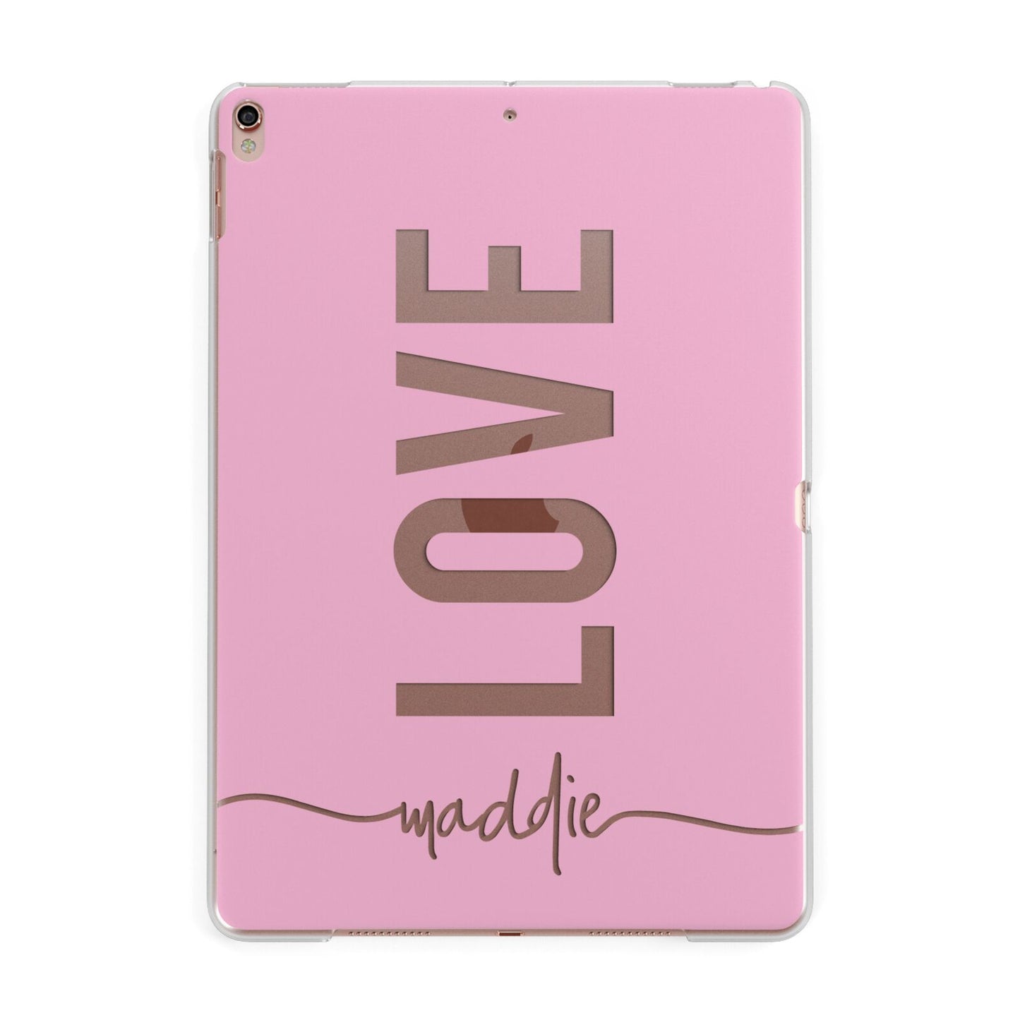 Personalised Love See Through Name Apple iPad Rose Gold Case
