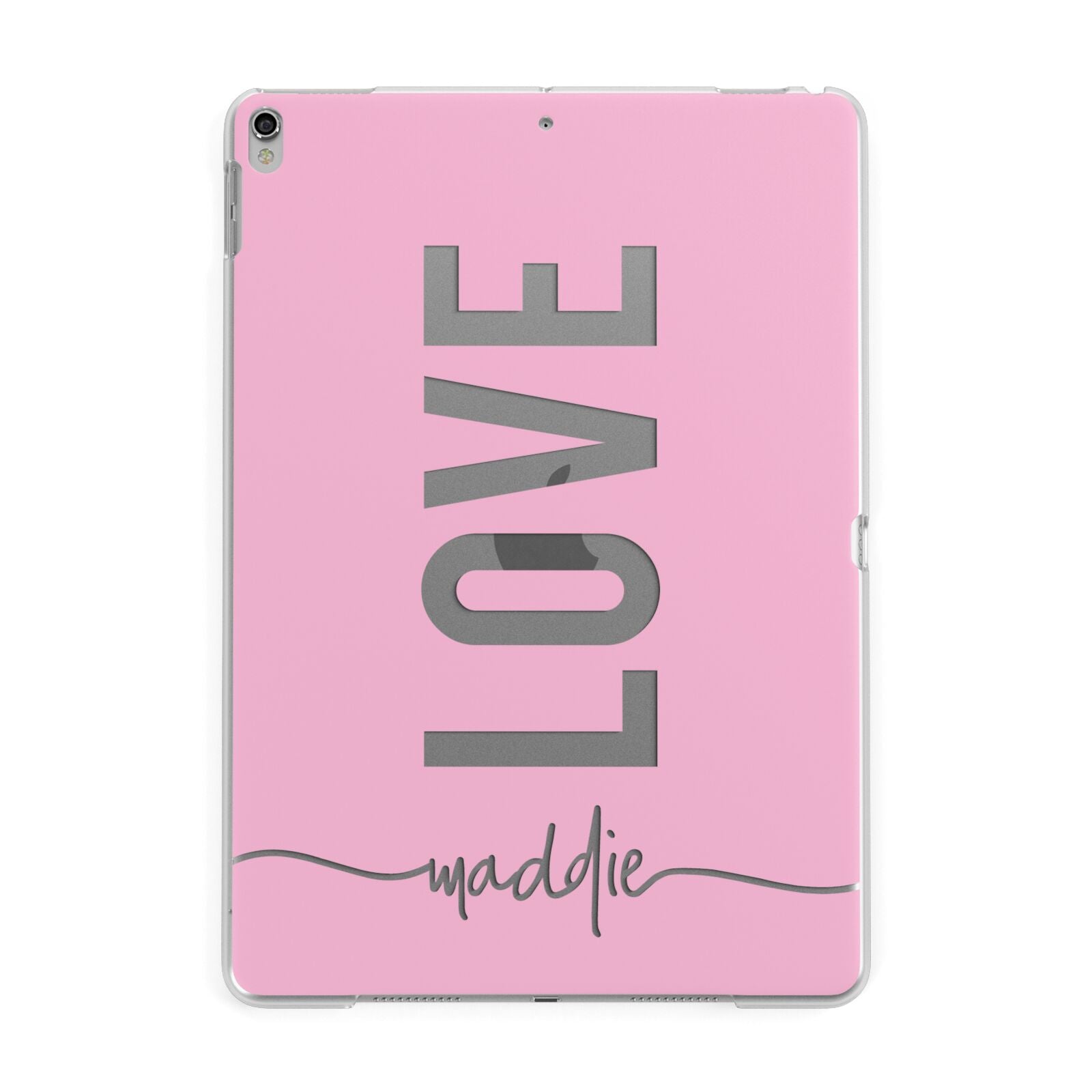 Personalised Love See Through Name Apple iPad Silver Case