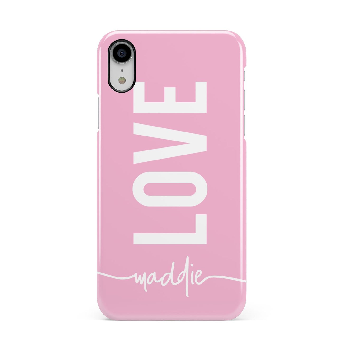 Personalised Love See Through Name Apple iPhone XR White 3D Snap Case