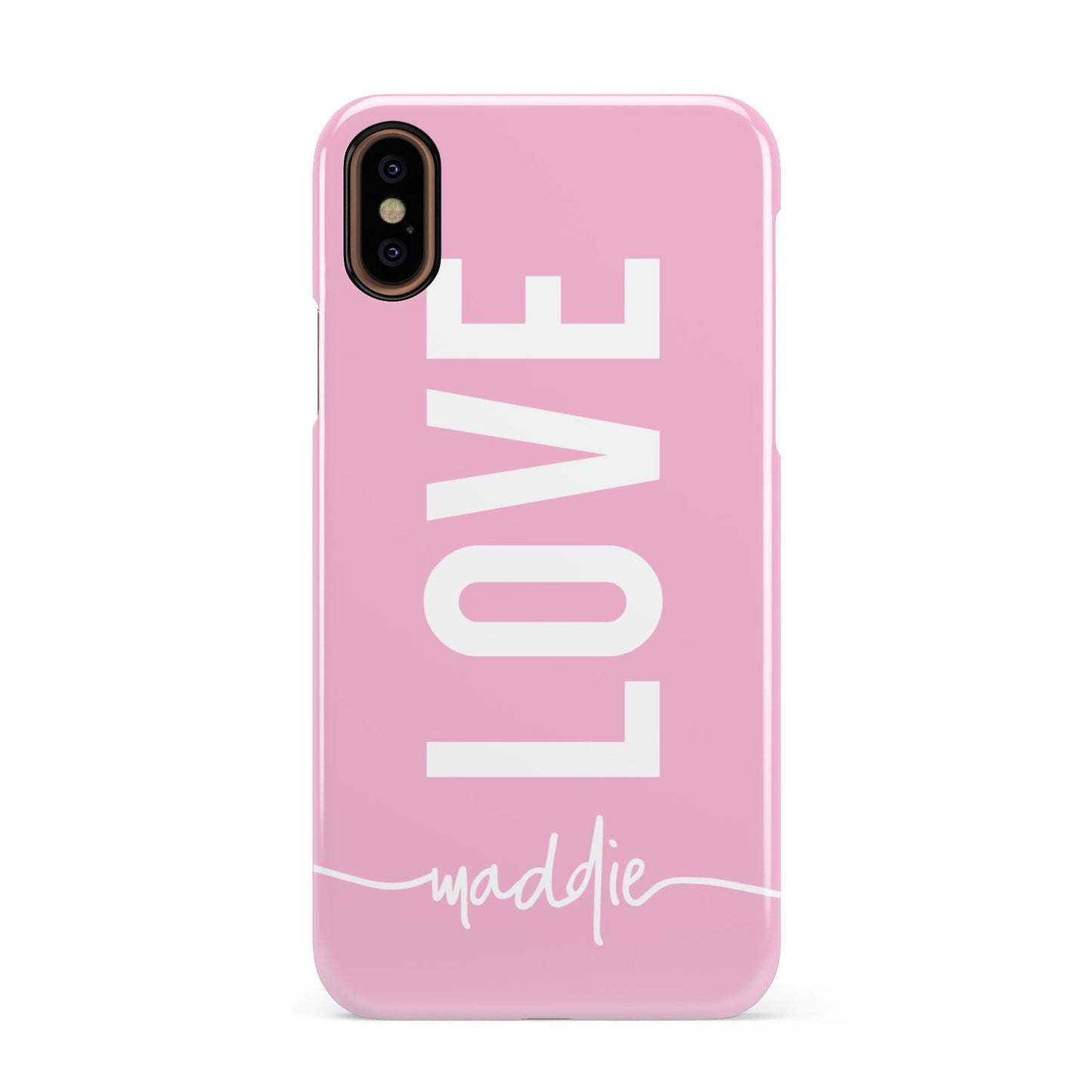 Personalised Love See Through Name Apple iPhone XS 3D Snap Case