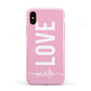 Personalised Love See Through Name Apple iPhone XS 3D Tough