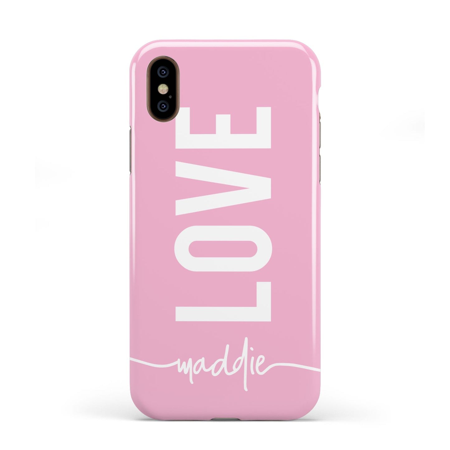 Personalised Love See Through Name Apple iPhone XS 3D Tough