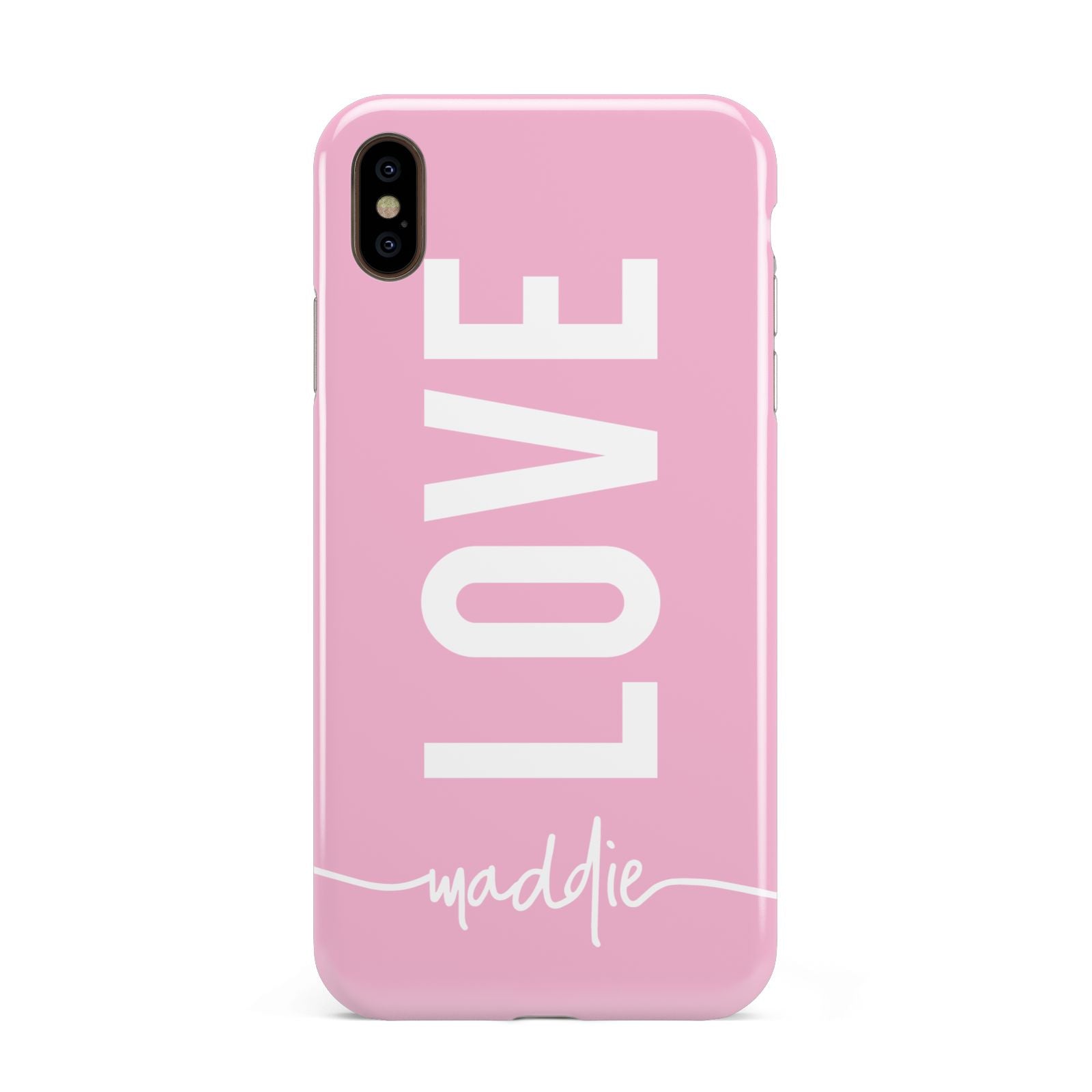 Personalised Love See Through Name Apple iPhone Xs Max 3D Tough Case
