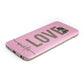 Personalised Love See Through Name Protective Samsung Galaxy Case Angled Image