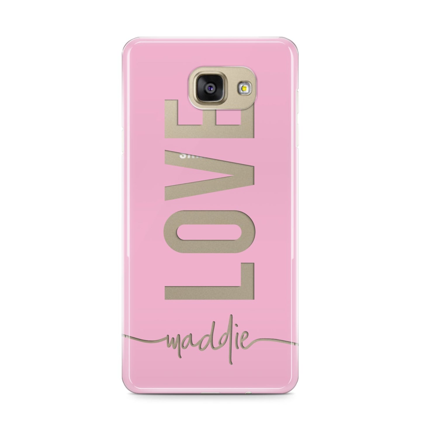 Personalised Love See Through Name Samsung Galaxy A9 2016 Case on gold phone