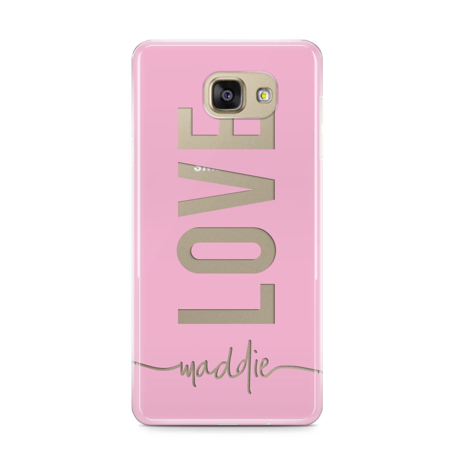 Personalised Love See Through Name Samsung Galaxy A9 2016 Case on gold phone