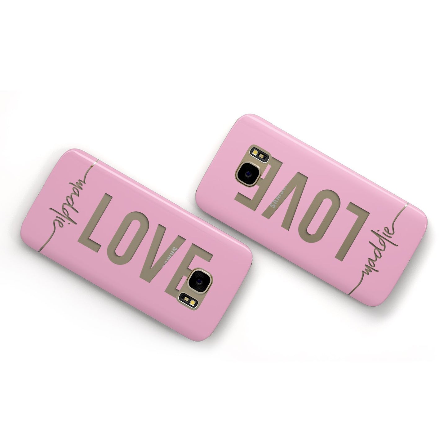 Personalised Love See Through Name Samsung Galaxy Case Flat Overview