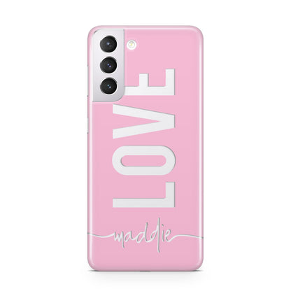 Personalised Love See Through Name Samsung S21 Case