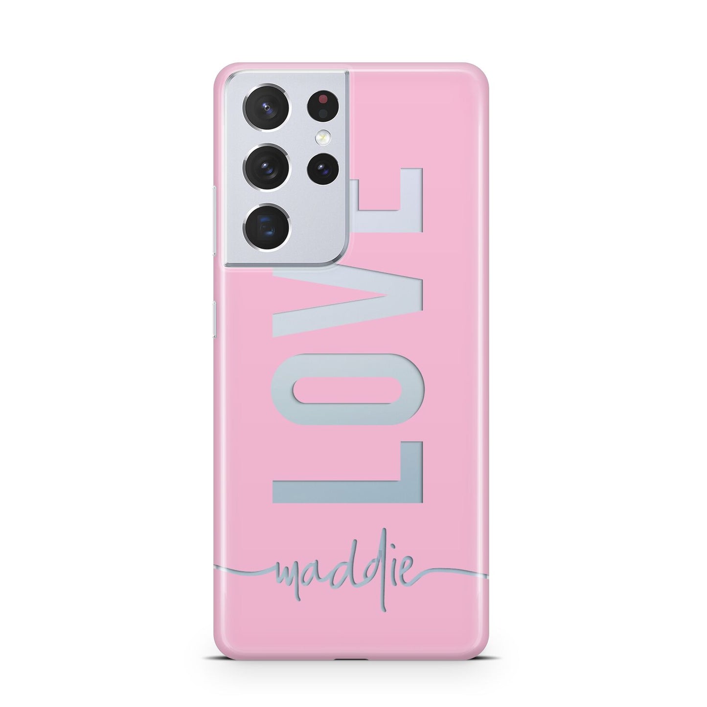 Personalised Love See Through Name Samsung S21 Ultra Case