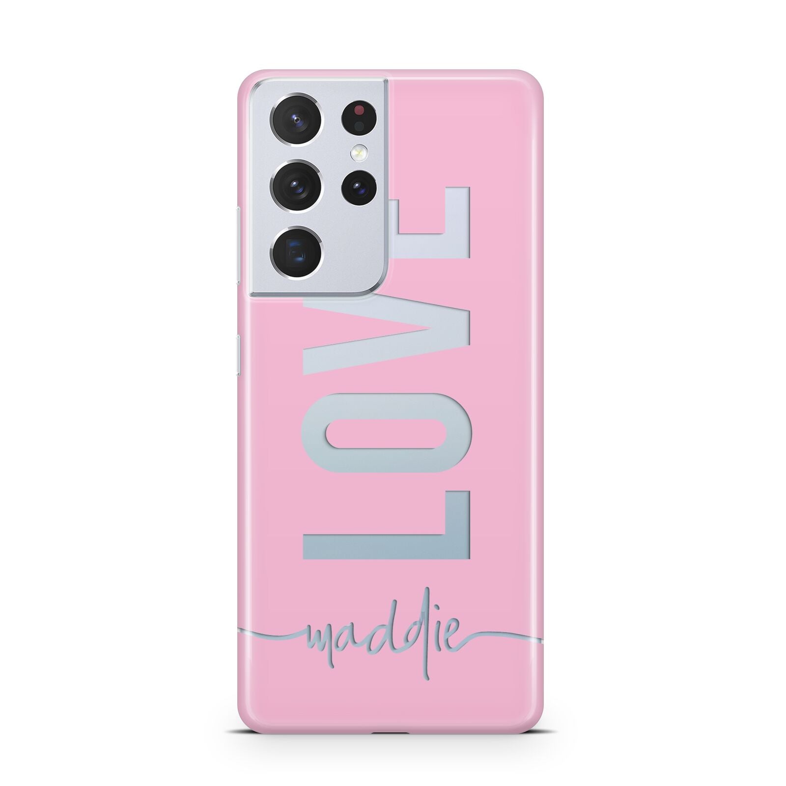 Personalised Love See Through Name Samsung S21 Ultra Case