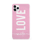 Personalised Love See Through Name iPhone 11 Pro Max 3D Snap Case