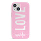 Personalised Love See Through Name iPhone 13 Mini Full Wrap 3D Snap Case